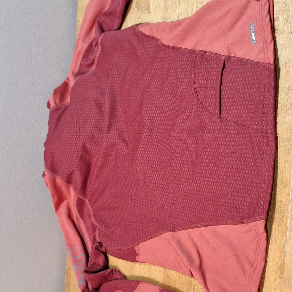 North Face‎ Base Layer Flight Series Cardinal Red Hooded Mask Thumb Holes Med-Lg - Picture 8 of 11